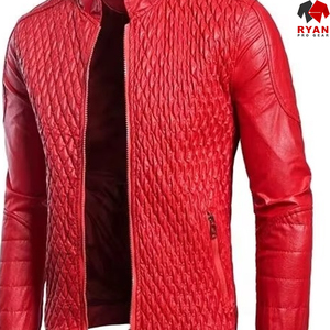 Veste en cuir véritable sur mesure de haute qualité pour homme, broderie tendance, style universitaire, motif de lettres - Product Image 6