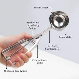 Premium Quality Stainless Steel Ice Cream <b>Scoop</b> Fruit Scooper <b>Icecream</b> Spoon Metal Cookie Portioner Watermelon Sorbet Fruit - Product Image 2