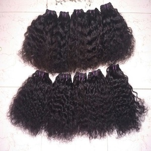 En vrac Indien Bouclés Extensions de Cheveux Humains Naturel Noir Vierge Remy Cheveux Trame Bundles Double Dessiné Cheveux Bouclés pour les Femmes en Gros - Product Image 2
