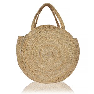 Women's Bohemian Woven Straw Round Tote Bag Lightweight <b>Open</b> Top Summer Beach Handbag for Daily Use - Product Image 1