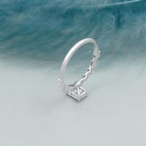 IGI Certified Emerald Cut Engagement <b>Ring</b> with Pave <b>Diamond</b> Band White Gold-<b>Diamond</b> <b>Rings</b> - Product Image 5