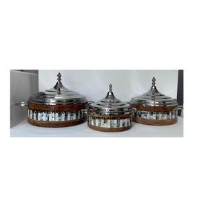 Casserole de service, incrustation de nacre, bois, acier inoxydable, chauffe-aliments, marmite de service en nacre, ensembles d'ustensiles de cuisine - Product Image 3