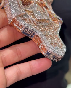 Pendentif Crâne en Argent 925 avec Diamants Baguette de Luxe, Bijoux Hip-Hop pour Rappeur, Pendentif Moissanite Personnalisé Iced Out - Product Image 2