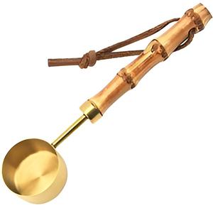 Cuillères à thé et café en laiton poli manche en bois vente chaude fabriquée en inde vente en gros pour la décoration de table ustensiles de cuisine bas prix 2024 - Product Image 1