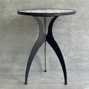 Modern 60cm Round <b>Coffee</b> <b>Table</b> with Durable Metal Iron <b>Legs</b> and Artistic Ceramic Tiles Living Room Furniture-CFD68191 - Product Image 4