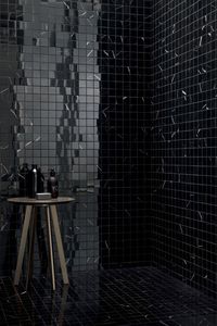 Mosaico de Piedra Cuadrado Negro, Pulido, Resistente al Agua, Moderno, para Pared Interior de Baño, 300x300mm - Product Image 3