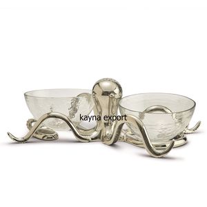 Ensemble de bols à chips et à sauce en céramique, design moderne fait main, finition dorée, vaisselle idéale pour offrir, prix abordables, bol en métal - Product Image 5