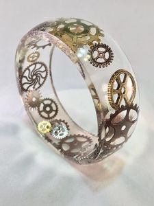 CON JOYERÍA PULSERAS Y BRAZALETES DE MODA Brazalete de moda Gran brazalete exagerado de moda Resina acrílica de varios colores - Product Image 5