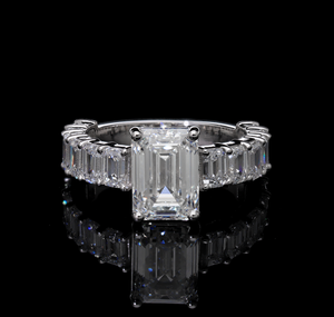 15 CT Esmeralda corte forma diamante 14K oro boda banda laboratorio crecido CVD OVL diamante boda oro anillo 13 diamante aniversario anillo - Product Image 1