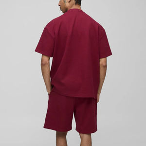 High Quality Streetwear Lightweight Breathable Twin Set For <b>Men</b> Custom Puff Printed Logo Relaxed <b>Fit</b> <b>T</b>-<b>shirt</b> & Short Set - Product Image 6