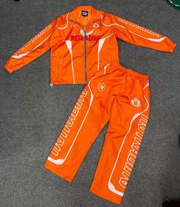 Custom Nylon Track Stacked Sets Embroidered <b>Sweat</b> Suits Men Two Pieces Flare <b>Pants</b> Sets Hoodies Tracksuits Sweatsuit for Men - Product Image 3