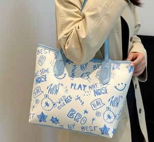 Large Capacity Cute <strong>Bag</strong> Fashion <strong>Cartoon</strong> Design Multifunctional Canvas <strong>Bag</strong> Zipper Closure Canvas Tote <strong>Bag</strong> - Product Image 3