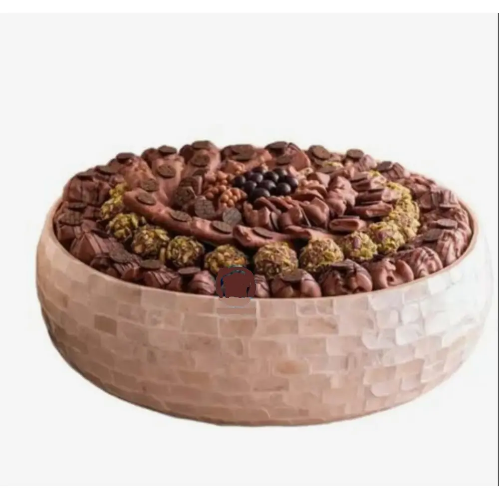Standard design round shape chocolate candies serving bowl deluxe quality mother of pearl chocolate bowl at affordable price