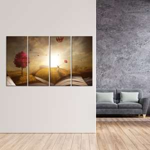 Obra de arte impresa en lienzo: diseño abstracto de naturaleza en vidrio templado, JUEGO DE 4 LIEÑOS - Product Image 1