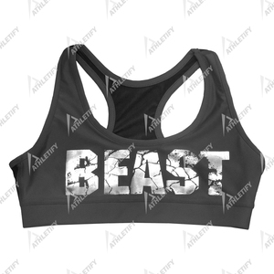 Custom High Support <b>Racerback</b> Sports <b>Bra</b> for Women Soft Breathable Stretch Fabric Sustainable Gym Workout <b>Bra</b> with Simple Style - Product Image 3