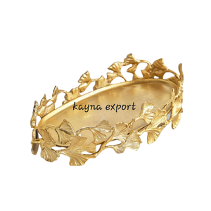 Venta al por mayor de lujo chapado en oro de metal bandeja para servir alimentos estilo de diseño moderno para la decoración de la boda y la exhibición de chocolate - Product Image 2