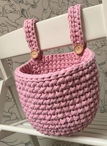 Panier de rangement en fibre de macramé bleu, fait à la main, organisateur élégant, décoration d'intérieur, table, chambre à coucher, salon, utilisation fonctionnelle, en provenance d'Inde - Product Image 4