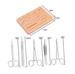 Kit de práctica de sutura médica al por mayor con almohadilla de sutura personalizada y herramientas quirúrgicas pinzas de tijeras, kit de sutura de instrumento médico - Product Image 2