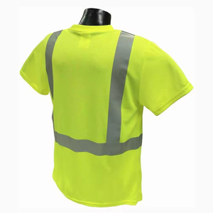 เสื้อยืดทำงานแบบถักนิตติ้งผ้าฝ้าย 100% สำหรับงานที่ต้องการการมองเห็นสูง ขายส่ง เสื้อทำงานฤดูหนาวแขนสั้นแบบสะท้อนแสงสำหรับผู้ชาย - Product Image 2