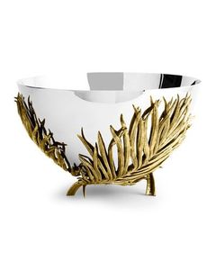 Antique Finish Metal Decorative Bowl With Stand For <b>Dining</b> <b>Table</b> And Traditional Home Interior Decoration - Product Image 1