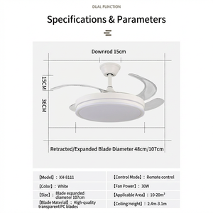 Modern 42" Low Profile Electric <b>Ceiling</b> Fan LED Light Kit DC Motor Energy Saving 3-Speed Remote Control 3 CCT Changeable Colors - Product Image 6