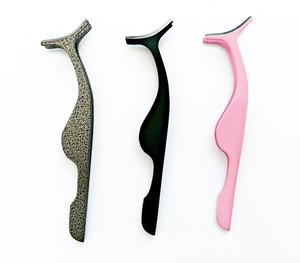 Aplicador de pestañas con recubrimiento de Color en polvo profesional, etiqueta personalizada privada, aplicador de pestañas de acero inoxidable, pinzas en Pakistán - Product Image 1