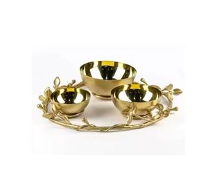 Atractivo diseñador plateado fruta servir tazón de Metal boda fiesta vajilla decorativa comida servir tazón calidad Superior - Product Image 1