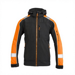 Unisex High Visibility Safety <b>Softshell</b> <b>Jacket</b> <b>Hi</b> <b>Vis</b> Water Resistant Customizable Logo Made - Product Image 1