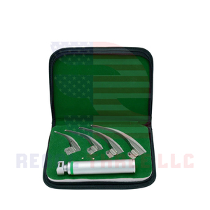 Autoclavable sợi quang Macintosh laryngoscope Bộ lưỡi Kích thước 1, 2, 3, 4 với xử lý với trường hợp mũi họng tai gây mê - Product Image 2