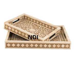 ถาดเสิร์ฟไม้ดีไซน์เคลือบสำหรับคาเฟ่และร้านอาหารชากาแฟอาหารเช้าที่เสิร์ฟอาหาร - Product Image 6