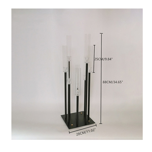 Noir en gros 8 bras or et argent métal grand bougeoir candélabre centres de Table mariage sur Offre Spéciale - Product Image 2