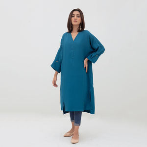 Kurtis para Mujer, Nuevo Diseño 2022, Algodón y Poliéster de Alta Calidad, Ligeros, Impresión de Logotipo Personalizado, Colores Personalizables, Servicio OEM - Product Image 2