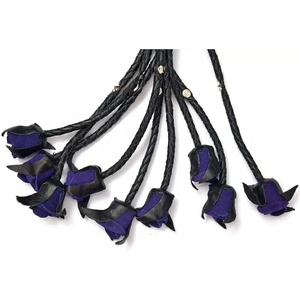 JEXMOO Fouets en cuir faits main personnalisés, outils artisanaux, bleu noir, nouveauté, 2 ensembles pour adultes, équipement de bondage international - Product Image 6