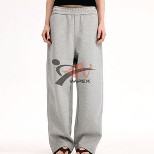 Custom 500 Gsm Polyester Cotton Sweatpants Baggy Blank Fleece Sweat Pants <b>Men</b> Stacked <b>Men</b> Sweatpants - Product Image 2