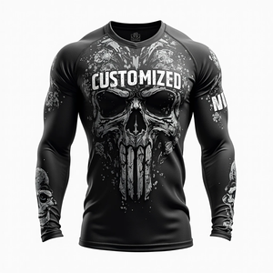 MMA transpirable estiramiento ligero alta calidad BJJ Rash Guards Premium personalizado impresión Digital entrenamiento duradero Anti UV rápido - Product Image 5