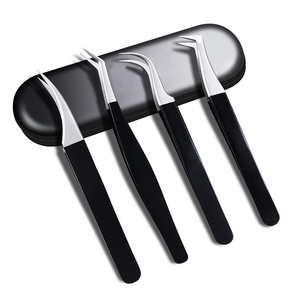 Ensemble de pinces à épiler en acier inoxydable Pointe pointue Nouveaux outils pour extensions de cils volumineux - Product Image 1