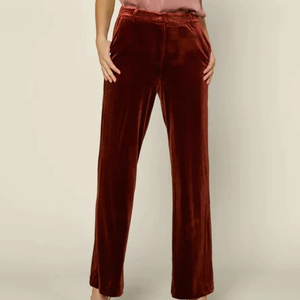 Pantalons de survêtement en molleton de velours confortable et respirant à motif droit pour hommes tendance hip-hop 100% coton - Product Image 1