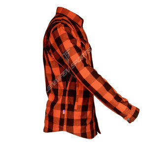 Vente en gros de chemise en tissu de flanelle 100% coton manches longues fermeture éclair et boutons poches poitrine à l'intérieur maille et protections - Product Image 3