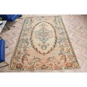 Grand tapis turc de 6,3 x 8,9 pieds, tapis vintage brun patchwork - Product Image 4