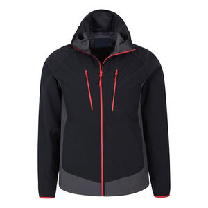Dernier design de veste Softshell chaude pour hommes avec capuche imperméable pour les sports d'extérieur, vêtements de course à pied et col montant - Product Image 1