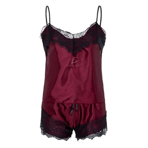 Set Pigiama Due Pezzi in Raso di Seta Ghiaccio Personalizzabile con Elastico in Vita Traspirante Liscio Invernale Stampa Tinta Unita XL per Abbigliamento da Casa Nuziale ODM - Product Image 4