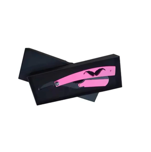 ANAAIF ENTERPRISES Rasoir de barbier droit pliable en acier inoxydable de haute qualité avec lames en poudre - Product Image 2