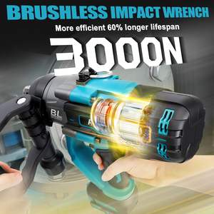 Clé à chocs sans fil haute performance 1 pouce 2250FT-LBS, visseuse à chocs électrique sans balais pour voiture, camion, tondeuse, batterie lithium 220V - Product Image 3