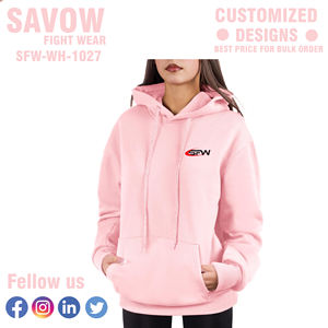 Sweats à capuche pour femmes pulls surdimensionnés en coton sweats à capuche courts Streetwear vestes polaires vêtements de sport personnalisés - Product Image 3