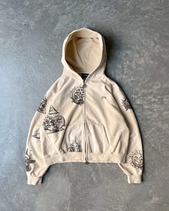 Sweat-shirts à capuche vintage en coton délavé au soleil avec double fermeture éclair, imprimés sur mesure, en molleton bouclette, pour hommes, séchage rapide - Product Image 3