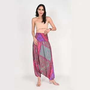 Wholsaler of Recycled Saree Boho Hippie Bohemian Clothing Yoga Beach Bottoms Harem Pants para mujeres