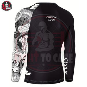 เสื้อรัดกล้ามเนื้อ MMA น้ำหนักเบา พิมพ์โลโก้ได้ตามต้องการ คุณภาพสูงสำหรับผู้ชาย ราคาคุ้มค่า แห้งเร็ว แขนยาว ผ้า 220 กรัม - Product Image 2