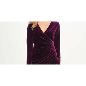 Abito tubino in velluto con arricciatura laterale e paillettes DKNY da donna, stile festa, disponibile nelle taglie XS-XL, colore viola, taglia 14 - Product Image 2