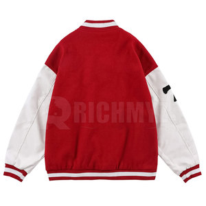 Comfortable Winter Warm Men Letterman Jacket Stand <b>Covered</b> <b>Button</b> Front Windproof Eco-Friendly Breathable Reasonable Price - Product Image 2