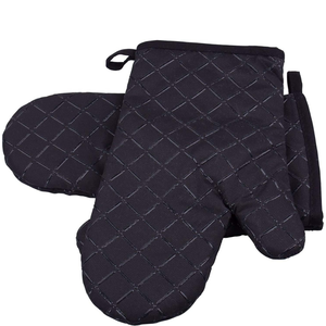 Custom 100% Cotton <b>Heat</b> Resistant BBQ Oven Mitts and Pot Holders with Apron - Premium Kitchen Set for Cooking, Baking & Grilling - Product Image 5